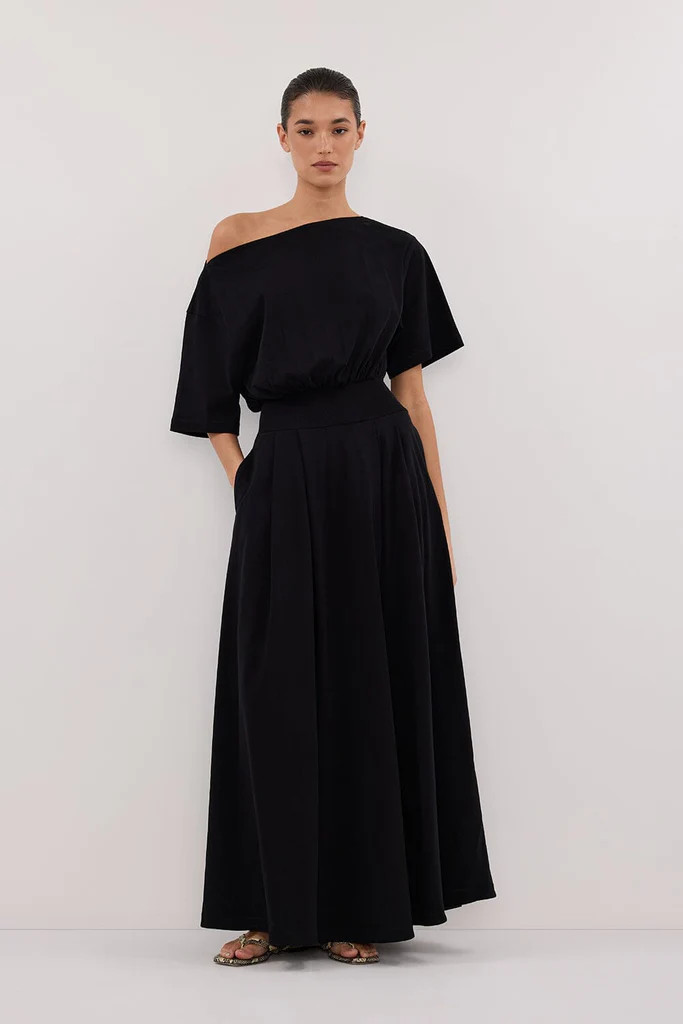ESME BLACK ASYM MAXI DRESS | DISSH