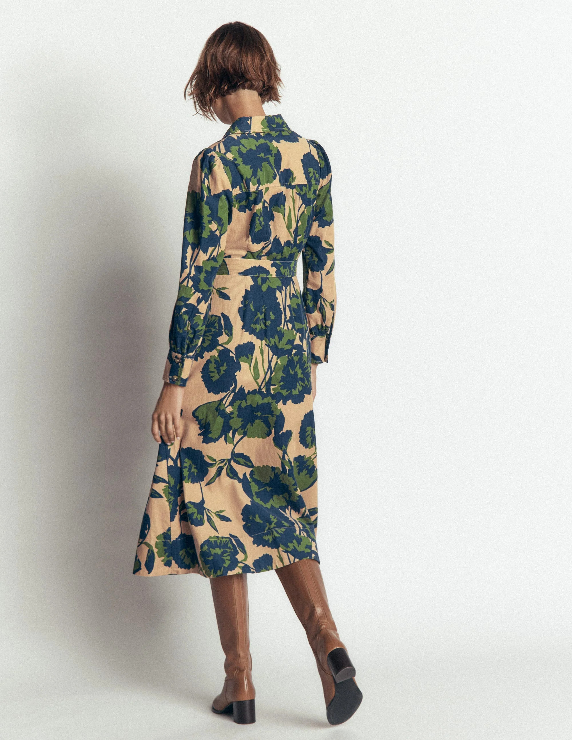 Maeve Cord Midi Shirt Dress-Cool Cocoa, Forest Breeze | Boden (US)