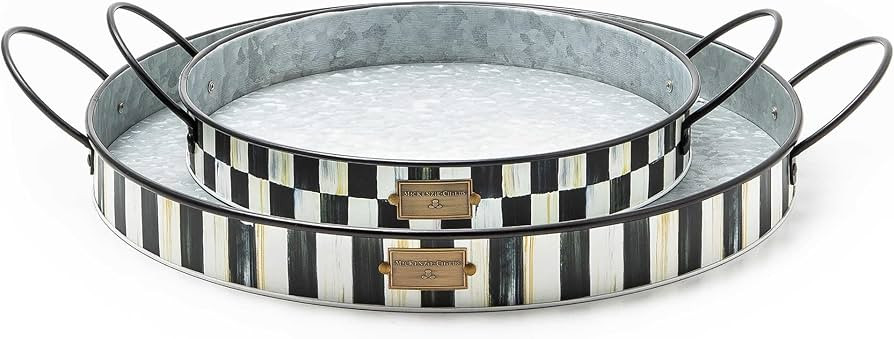 MacKenzie-Childs Spectator Galvanized Outdoor Trays, Decorative Trays, Set of 2 | Amazon (US)