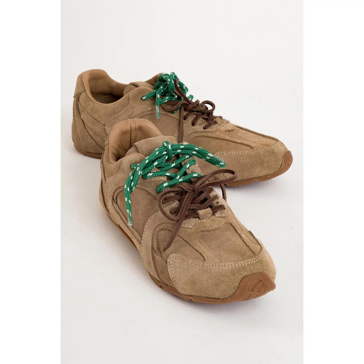 Selena - Dark Beige Suede Leather Sneakers (Women) | Forever & Always Shoes | Target