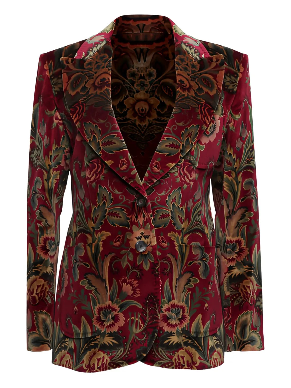 floral velvet blazer | Farfetch Global