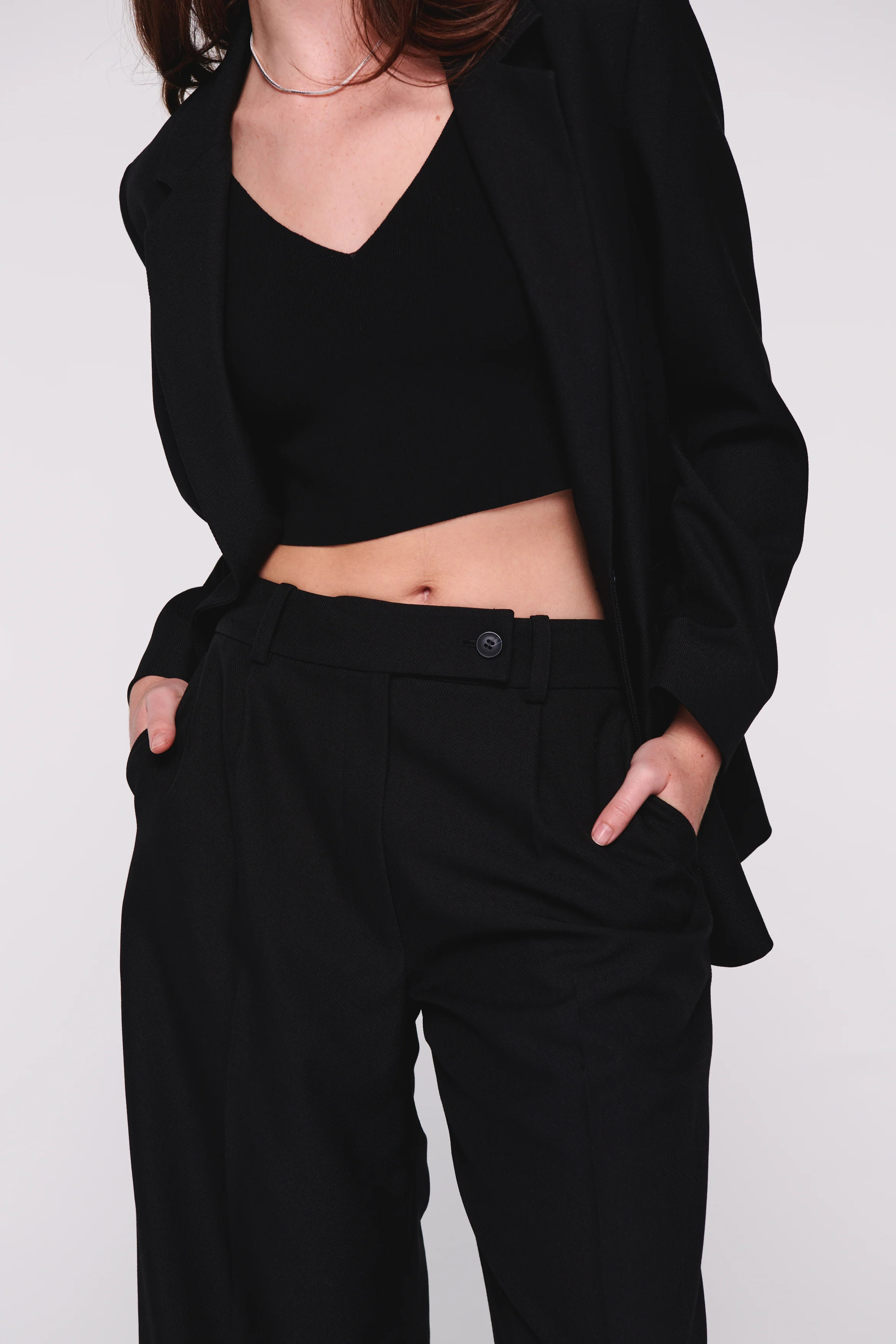 Henson | Black Tailored Wide Leg Trousers | ALIGNE | ALIGNE UK & EU