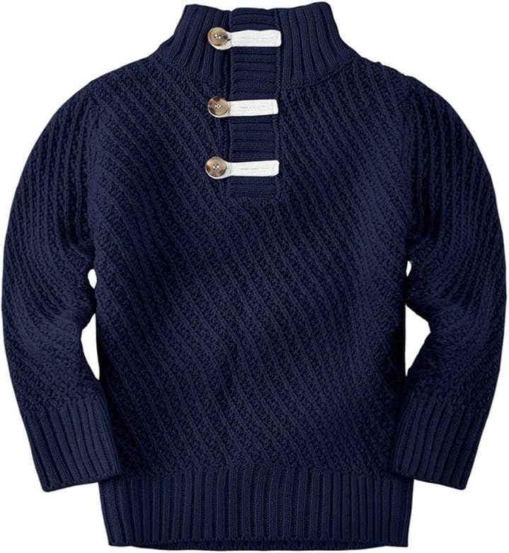 Bbalizko Toddler Boys Cable Knit Sweater Kids Pullover Long Sleeve Sweaters Turtleneck Sweatshirts W | Amazon (US)