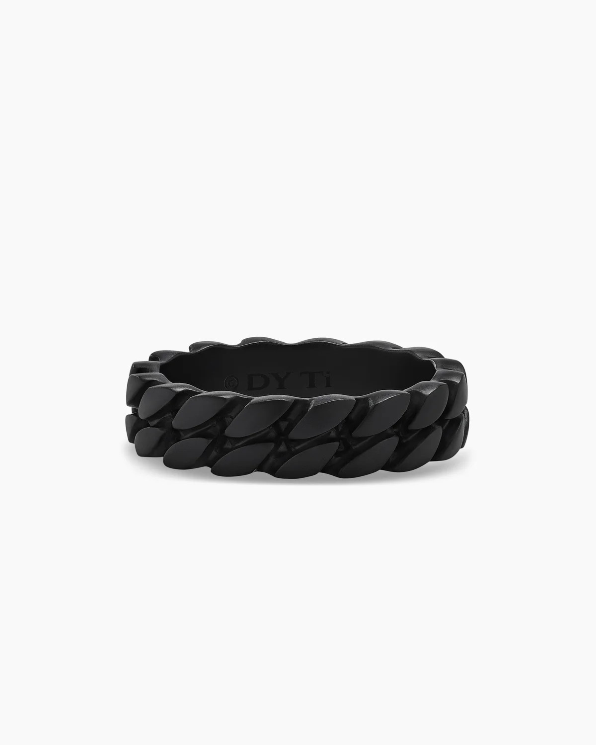 David Yurman | Curb Chain Band Ring in Black Titanium, 6mm | David Yurman
