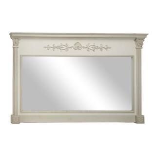 LITTON LANE Medium Rectangle Antique White Classic Mirror (38 in. H x 44.25 in. W)-91121 - The Ho... | The Home Depot