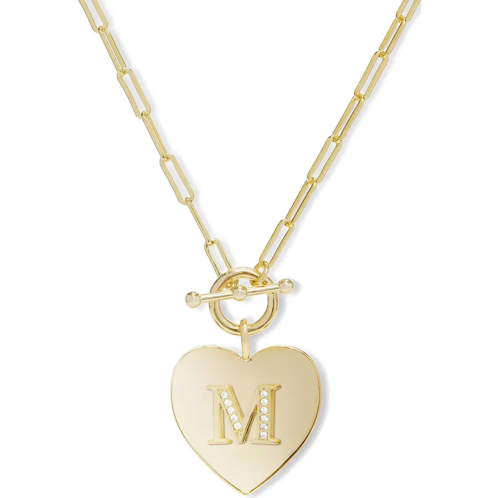 Melinda Maria Love Letters Initial Heart Medallion Necklace in Gold M at Nordstrom | Nordstrom
