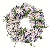 Vickerman 18" Everyday Artificial Blue and Pink Hydrangea Wreath - Faux Indoor Floral Greenery Arran | Amazon (US)