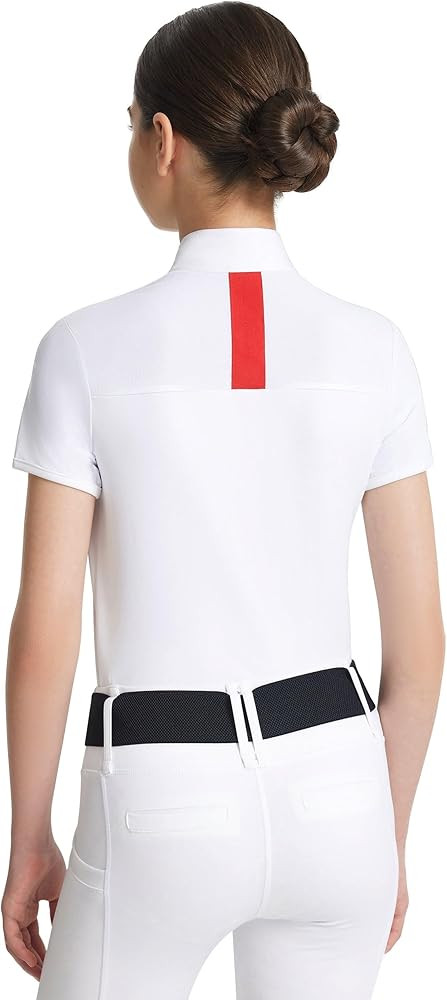 FitsT4 Sports Girls Equestrian Show Shirts Short Sleeve Horse Riding Shirt Button Up Performance Shirt Rider Top | Amazon (US)