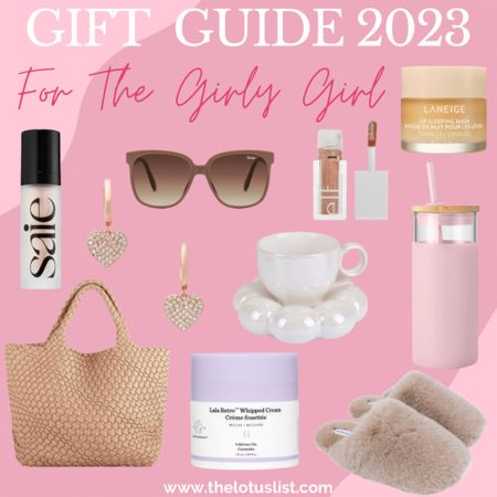 Gift Guide 2023 - For The Girly Girl

Ltkfindsunder100 / ltkfindsunder50 / LTKitbag / LTKshoecrush / LTKbeauty / LTKhome / gifts for her / gift guide for her / gift guide / gift guides / gift guide 2023 / girly girl / girl gift guides / sunglasses / woven handbag / woven bag / saie moisturizer / heart shaped earrings / heart shaped jewelry / slippers / fuzzy slippers / laneige lip mask / teacup / cloud teacup / water bottle / sale / sale alert

#LTKHoliday #LTKGiftGuide #LTKSeasonal