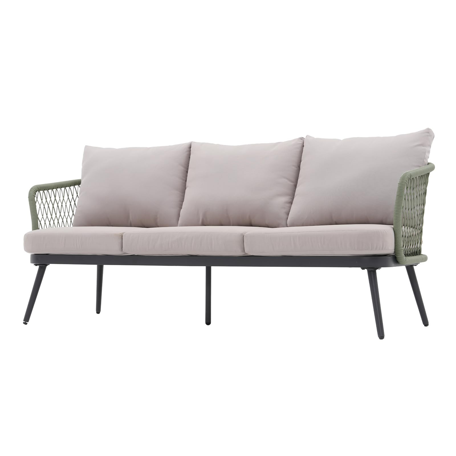 OC Orange-Casual Patio Furniture,3-Seat Sofa with Thick Cushions,Outdoor Wicker Conversation Sofa... | Amazon (US)