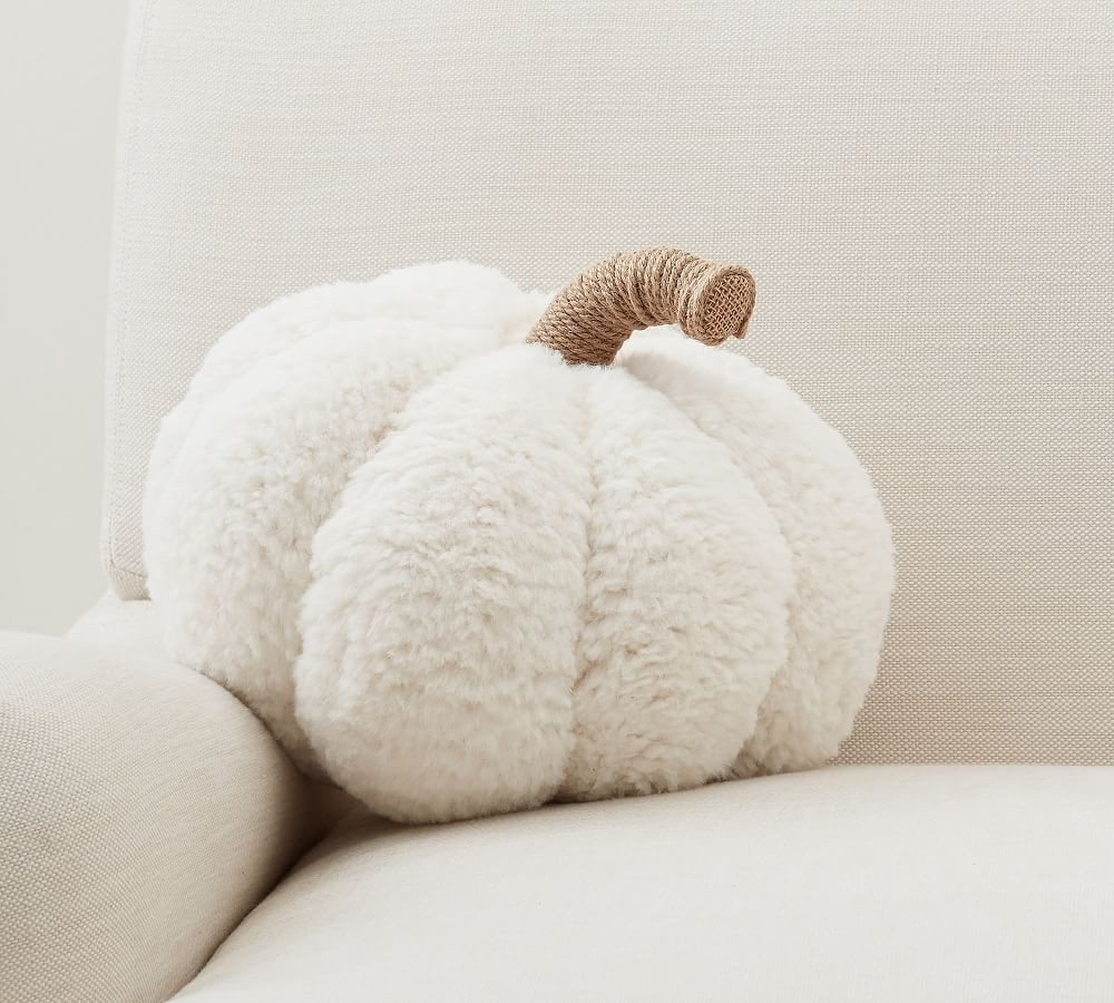 Cozy Pumpkin Pillow, 7.5 x 11"", Ivory | Pottery Barn (US)