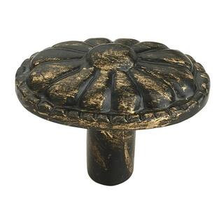Floral Bead 2 in. (50 mm) Antique Brass Patina Cabinet Knob | The Home Depot