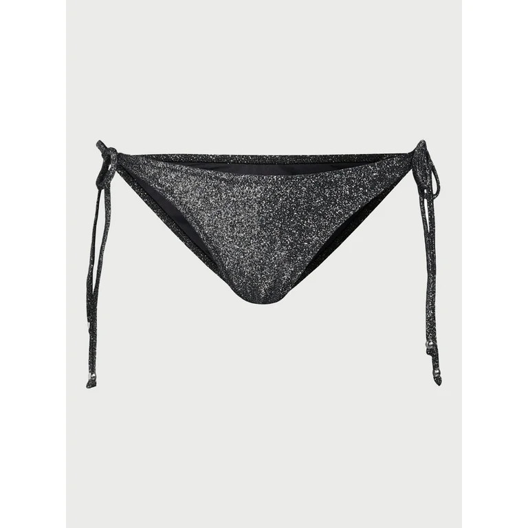 Love & Sports Women's Metallic String Bikini Bottoms with Beads, Black, Sizes XS-XXL | Walmart (US)