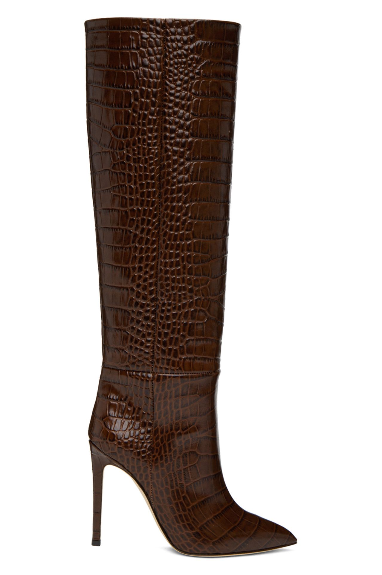 Paris Texas - Brown Croc Stiletto Boots | SSENSE