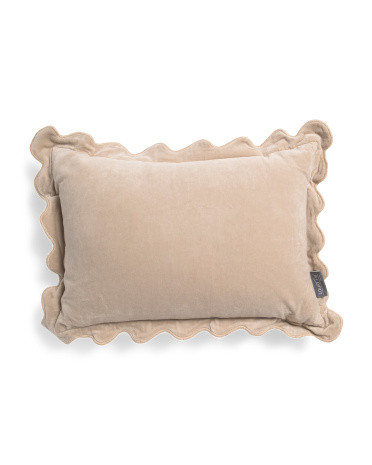 14x20 Velvet Scalloped Lumbar Pillow | TJ Maxx