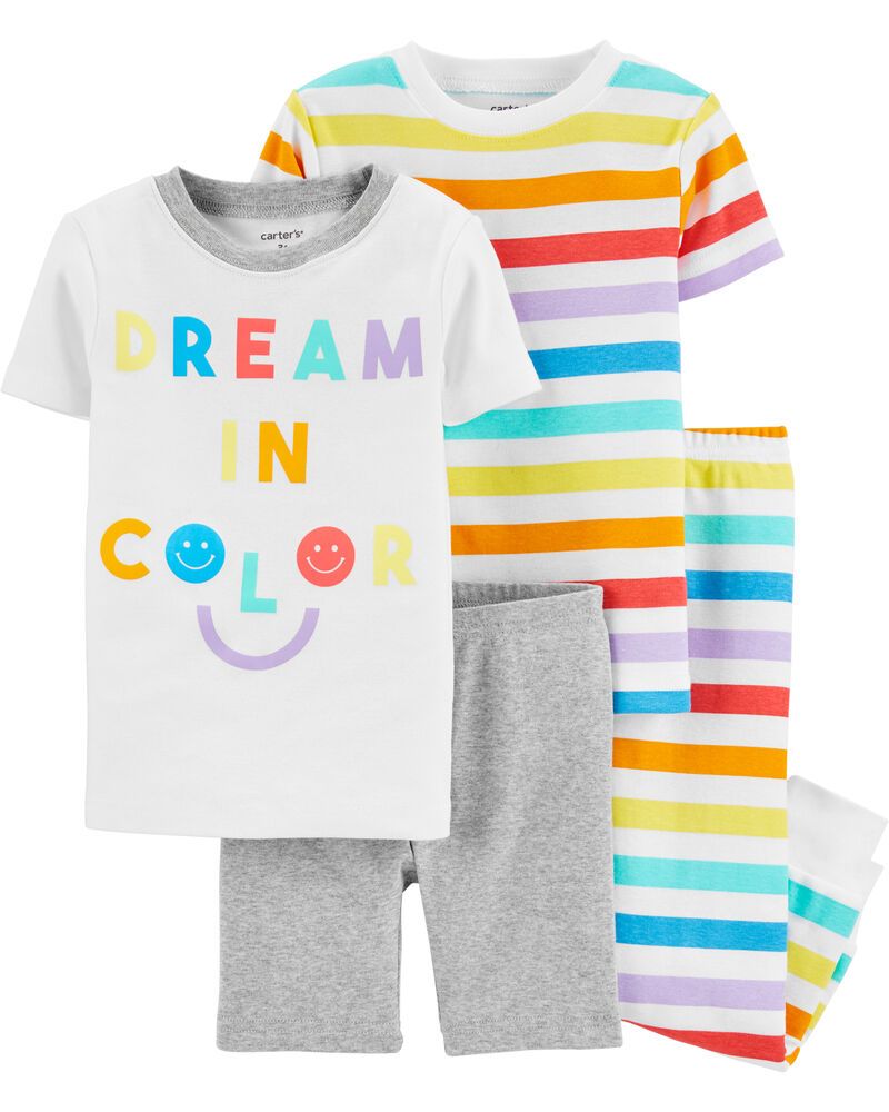 4-Piece Dream In Color Snug Fit Cotton PJs | Carter's