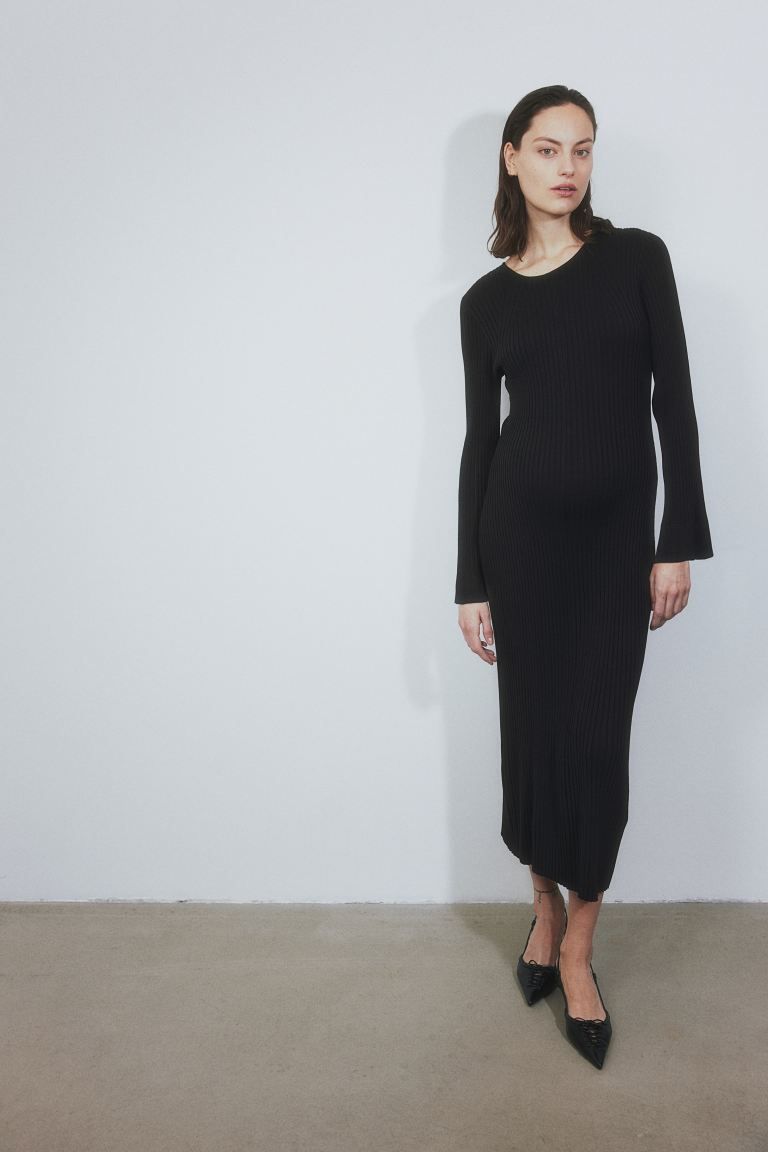 MAMA Rib-knit Midi Dress | H&M (US + CA)