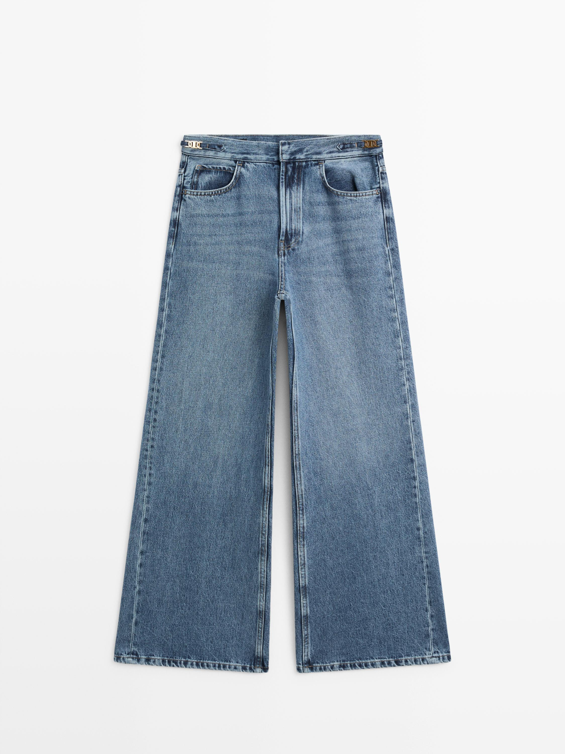 Mid-rise bell bottom jeans | Massimo Dutti UK