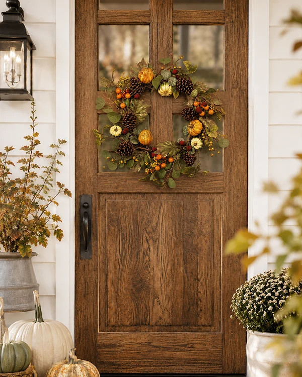 Harvest Gourd and Raspberry 24-Inch Wreath | Decor Steals