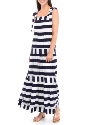 Women's Blocky Tiered Stripe Maxi Dress | Belk