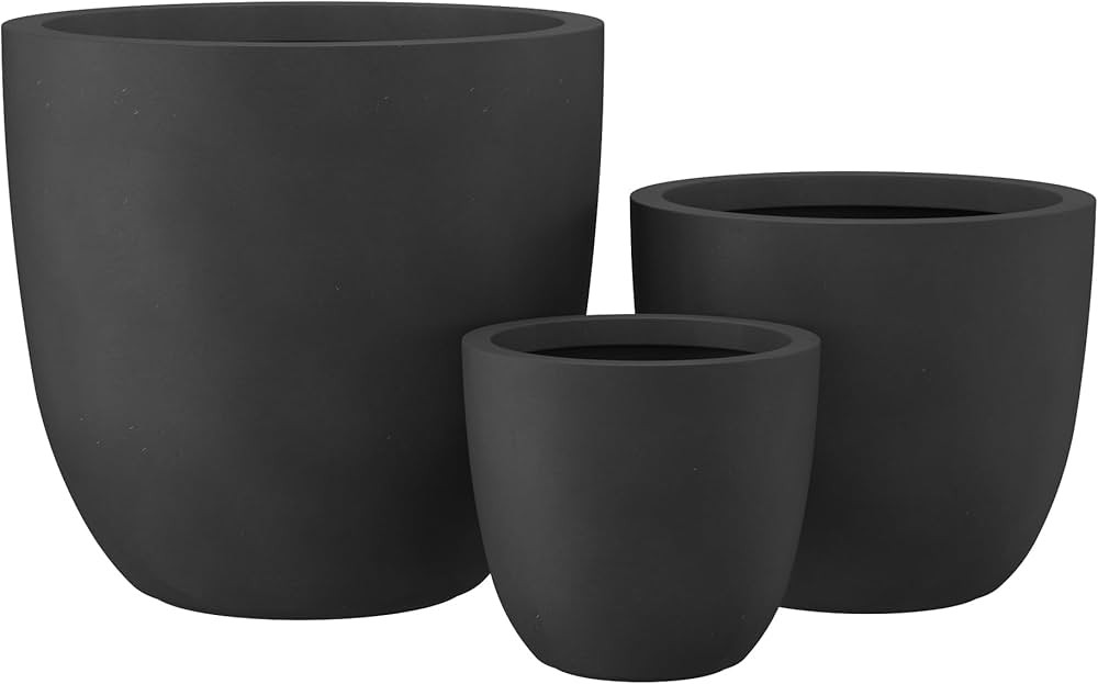 Amazon.com: Kante 18",14",10" Dia Concrete Round Planters (Set of 3), Outdoor Indoor Large Plante... | Amazon (US)