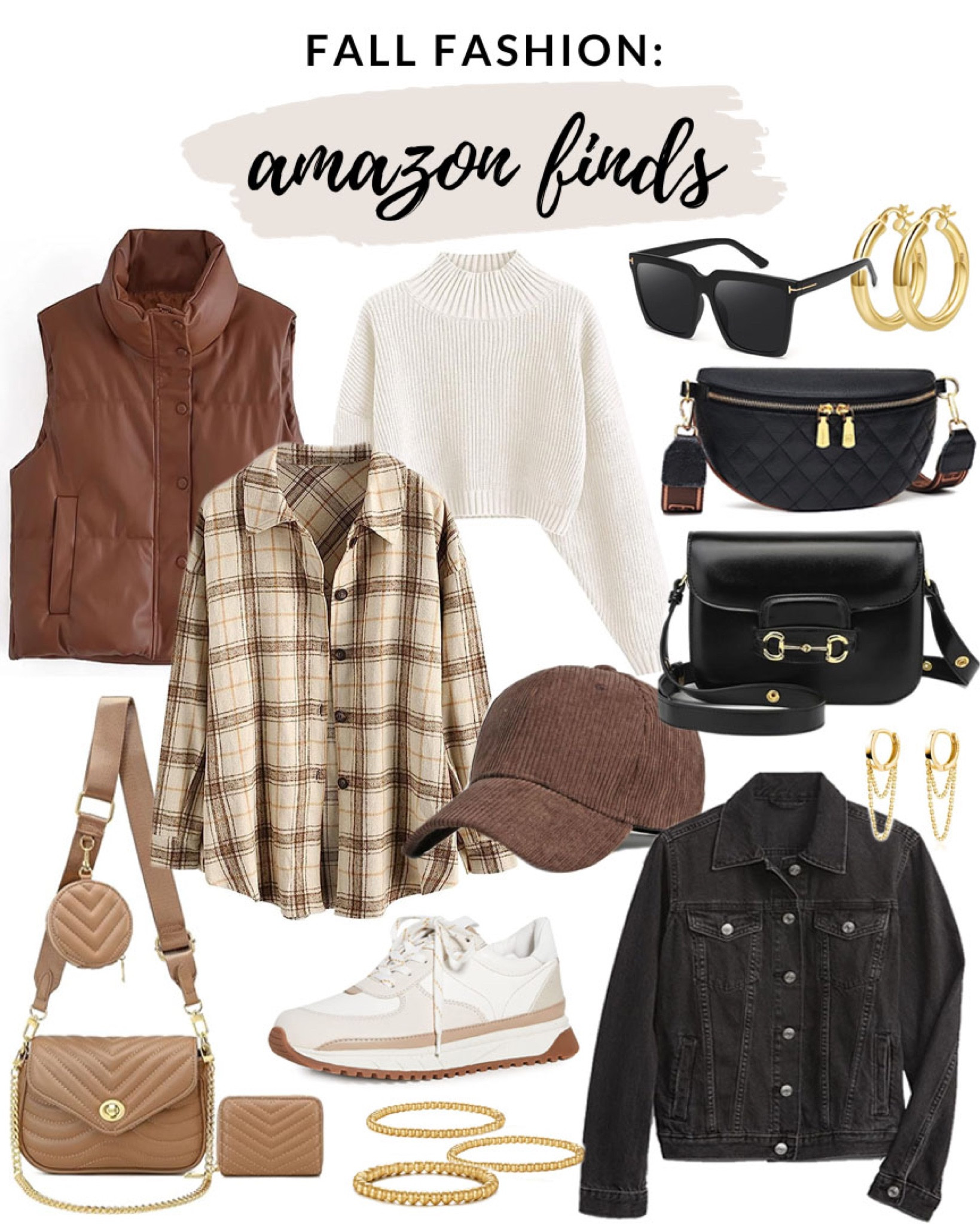 Neutral fall fashion finds from Amazon! 

#amazonfinds #amazonfashion #fallfashion #amazonstyle

Amazon finds. Amazon fall fashion. Amazon fashion. Amazon faux leather vest. Amazon neutral fashion. Amazon plaid button down. Amazon black denim jacket. Amazon black designer inspired handbag. Black faux leather belt bag  

#LTKfindsunder50 #LTKstyletip #LTKSeasonal