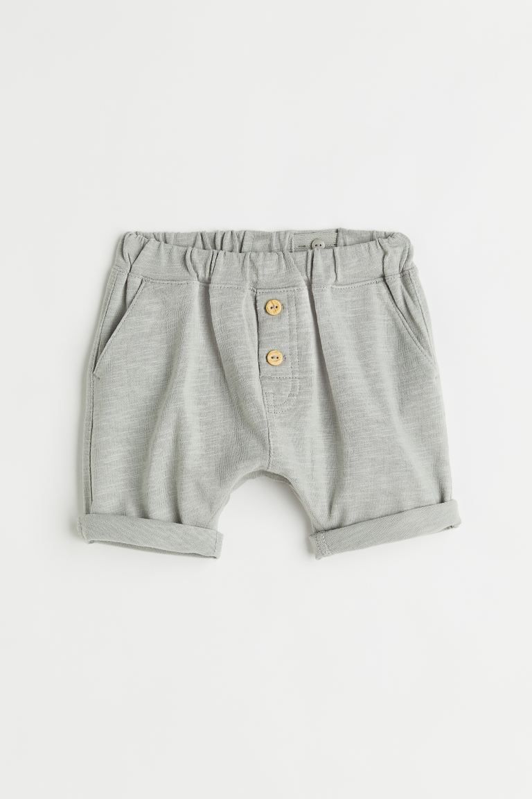 Conscious choice  Baby Exclusive. Shorts in soft, organic slub cotton jersey with decorative butt... | H&M (US)