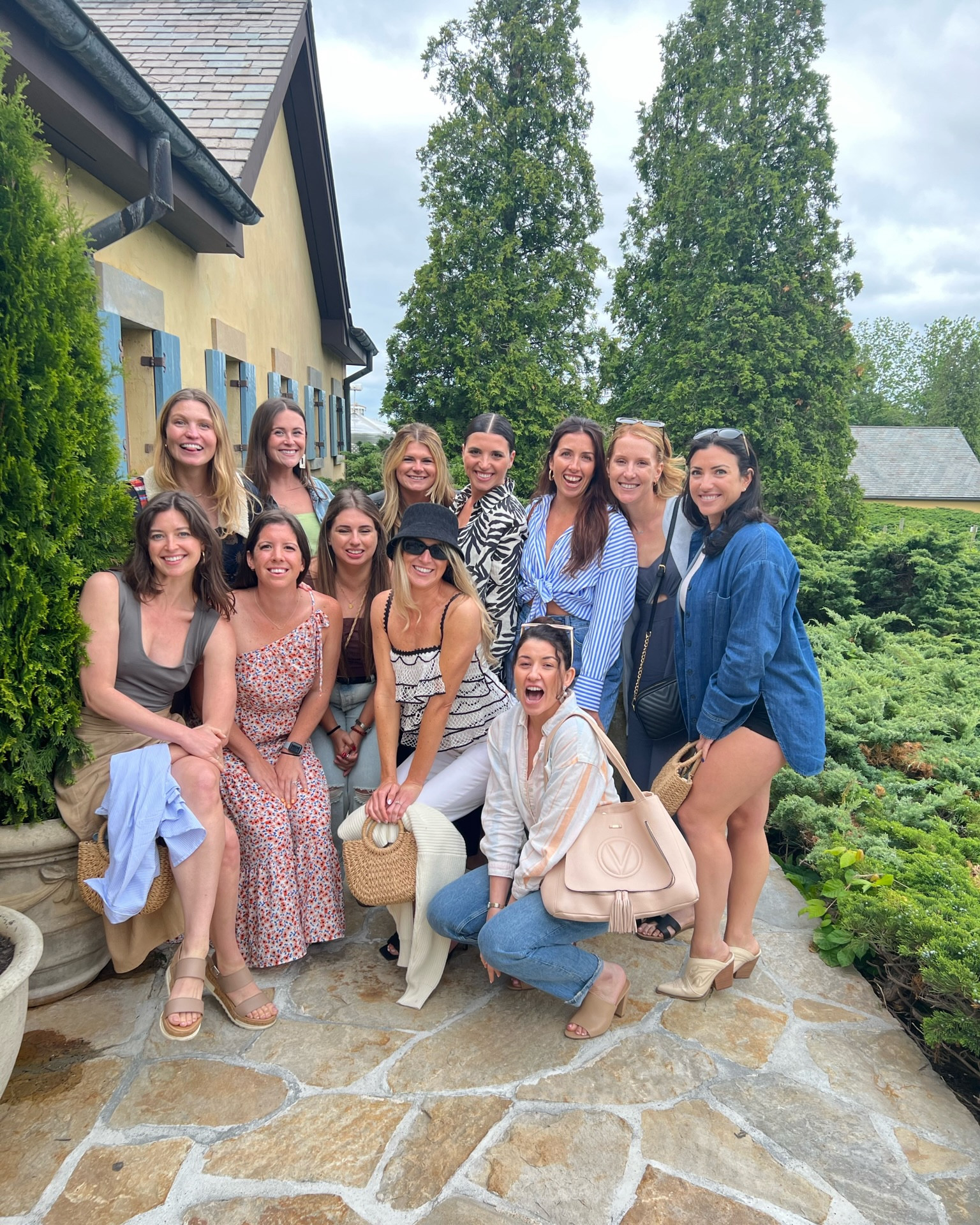 Bachelorette winery outfit with white jeans! Black bucket hat! Woven bag that I gifted all the girls with their welcome goodies.

#LTKwedding #LTKitbag #LTKxNSale