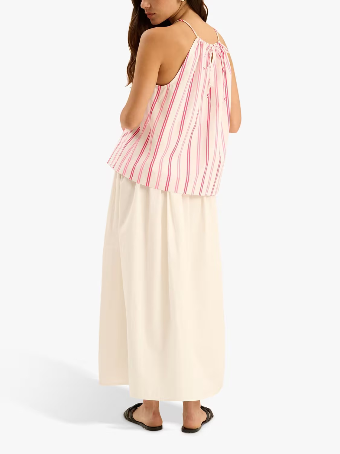 OMNESDarcie Cotton Midi Skirt, White | John Lewis (UK)