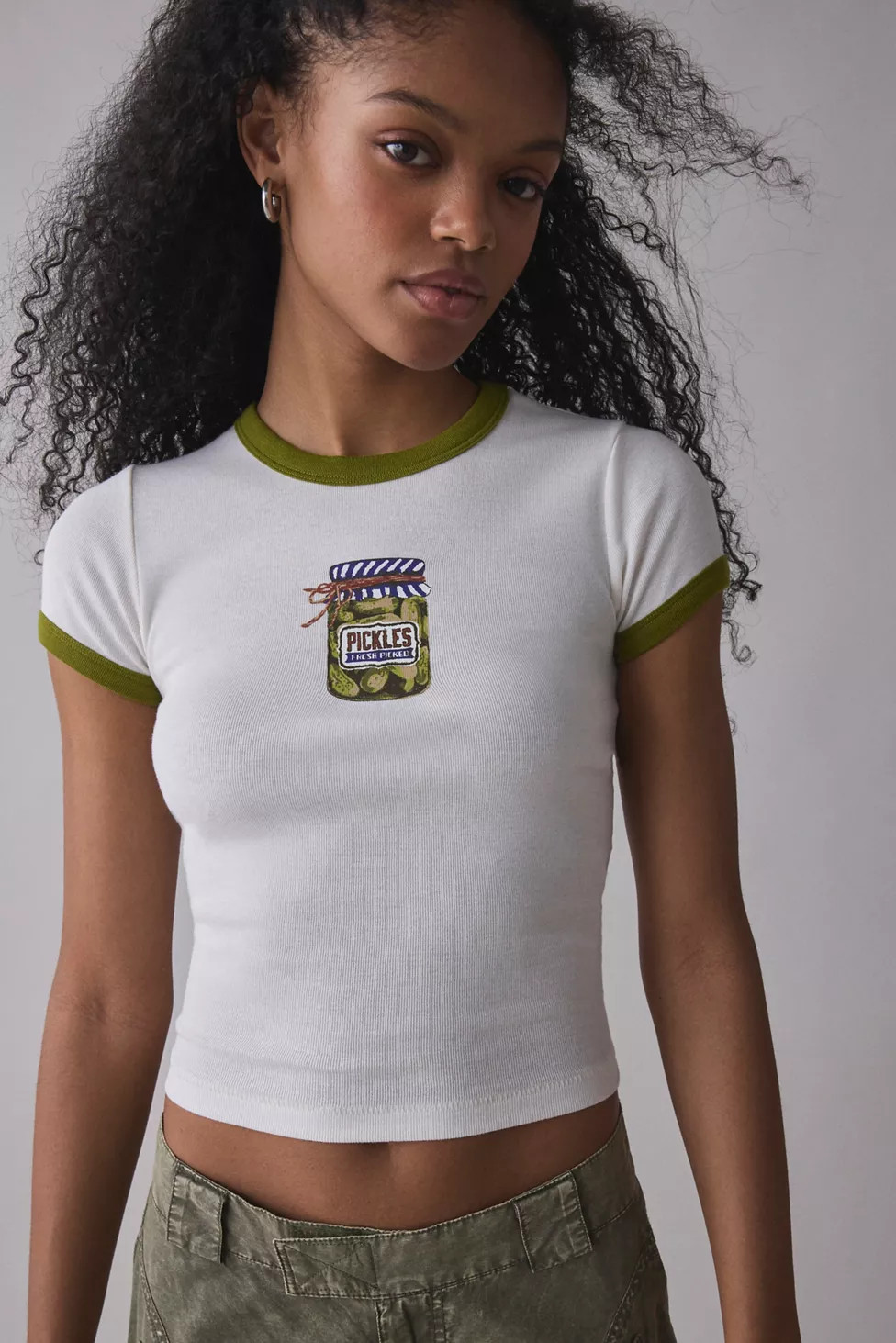 Kimchi Blue Too Perfect Pickles Graphic Ringer Baby Tee | Urban Outfitters (US and RoW)