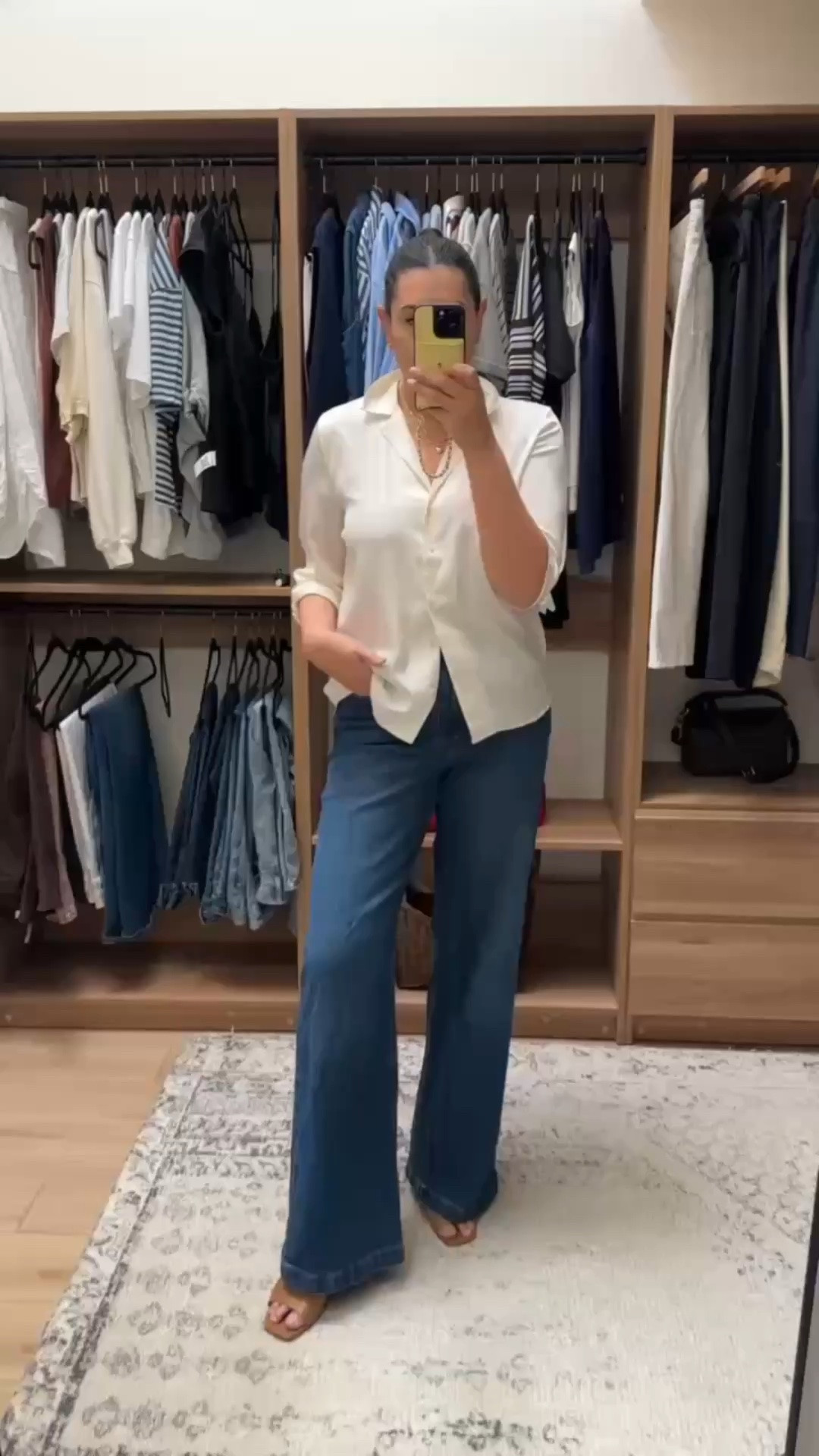 My favorite wide leg jeans from Gap are on sale this weekend! These are $53. Im in the 30 long.