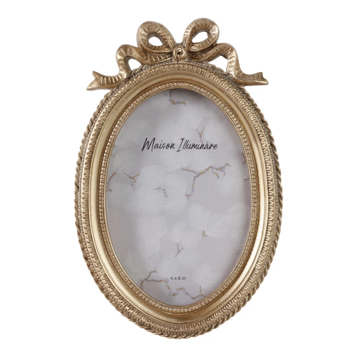 Stylish Oval Photo Frame With Bow Top Detailing - Decorative Frame For Wall Decor Accent - Displa... | Wayfair North America