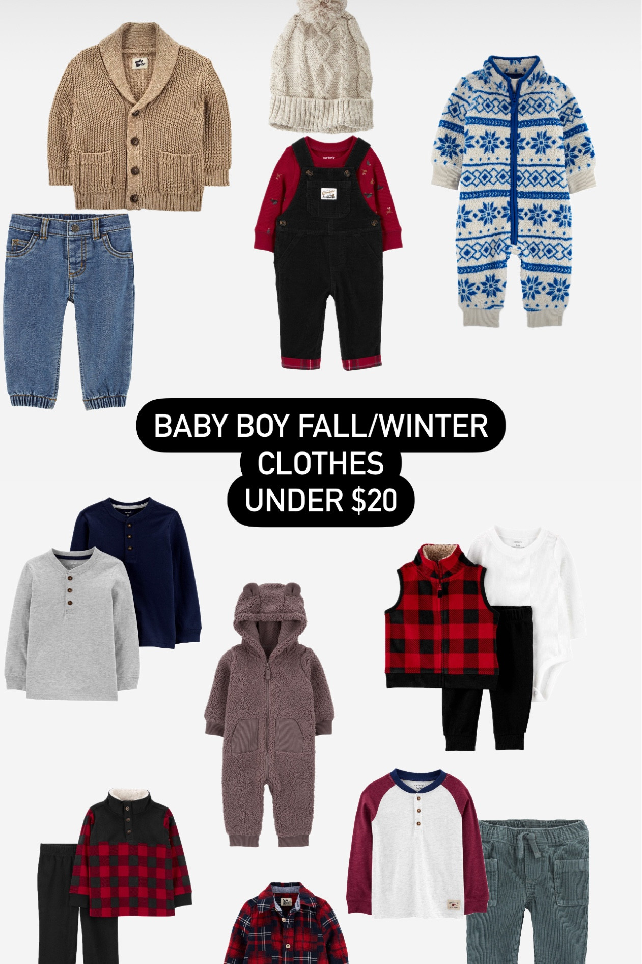 Baby Boy Clothes under $20 

Winter - Fall - Baby clothes - Baby Boy

#LTKfindsunder50 #LTKbaby #LTKsalealert