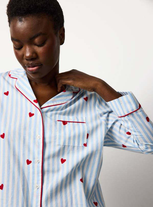 Mini Me Blue Valentine's Striped Traditional Pyjamas 18 | Tu Clothing