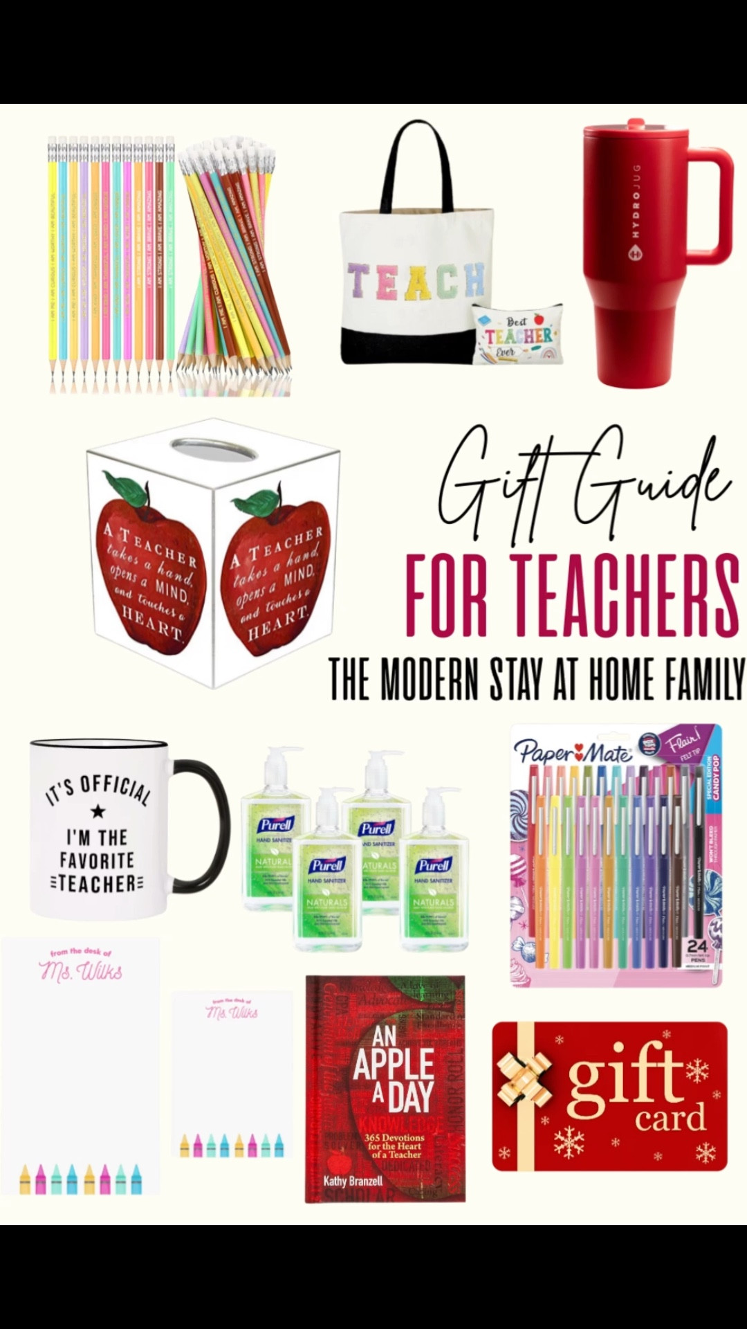 The ultimate roundup of teacher-approved gifts they’ll actually use and love! 🎁 From personalized notepads, classroom supplies, cute tote bags, HydroJug mugs, flair pens, hand sanitizer, gift cards, teacher mugs, devotional books, and practical everyday essentials—this guide has something for every educator. Perfect for Christmas gifts for teachers, teacher appreciation, holiday gifting, and budget-friendly teacher gifts. 🍎✏️

Shop all the top teacher gifts, affordable teacher ideas, useful classroom essentials, and thoughtful presents for educators linked in my LTK! 💛

teacher gifts, teacher gift guide, gift ideas for teachers, Christmas teacher gifts, holiday teacher ideas, teacher appreciation, educator gifts, classroom supplies, teacher accessories, LTK teacher guide, teacher stocking stuffers, practical teacher gifts, teacher pens, teacher mug, teacher tote bag, teacher stationery, affordable teacher gifts.

#LTKGiftGuide #LTKHoliday #LTKCyberWeek