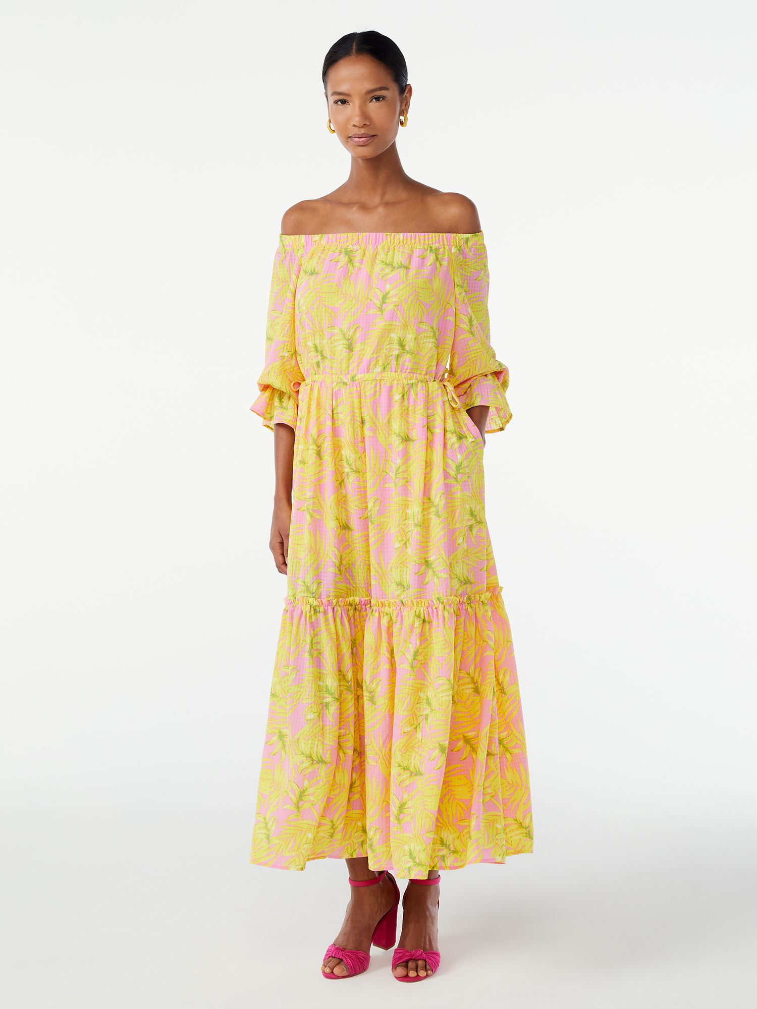 Scoop Women's Off The Shoulder Maxi Dress | Walmart (US)