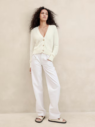 Demi Cotton-Silk Cardigan | Banana Republic (US)