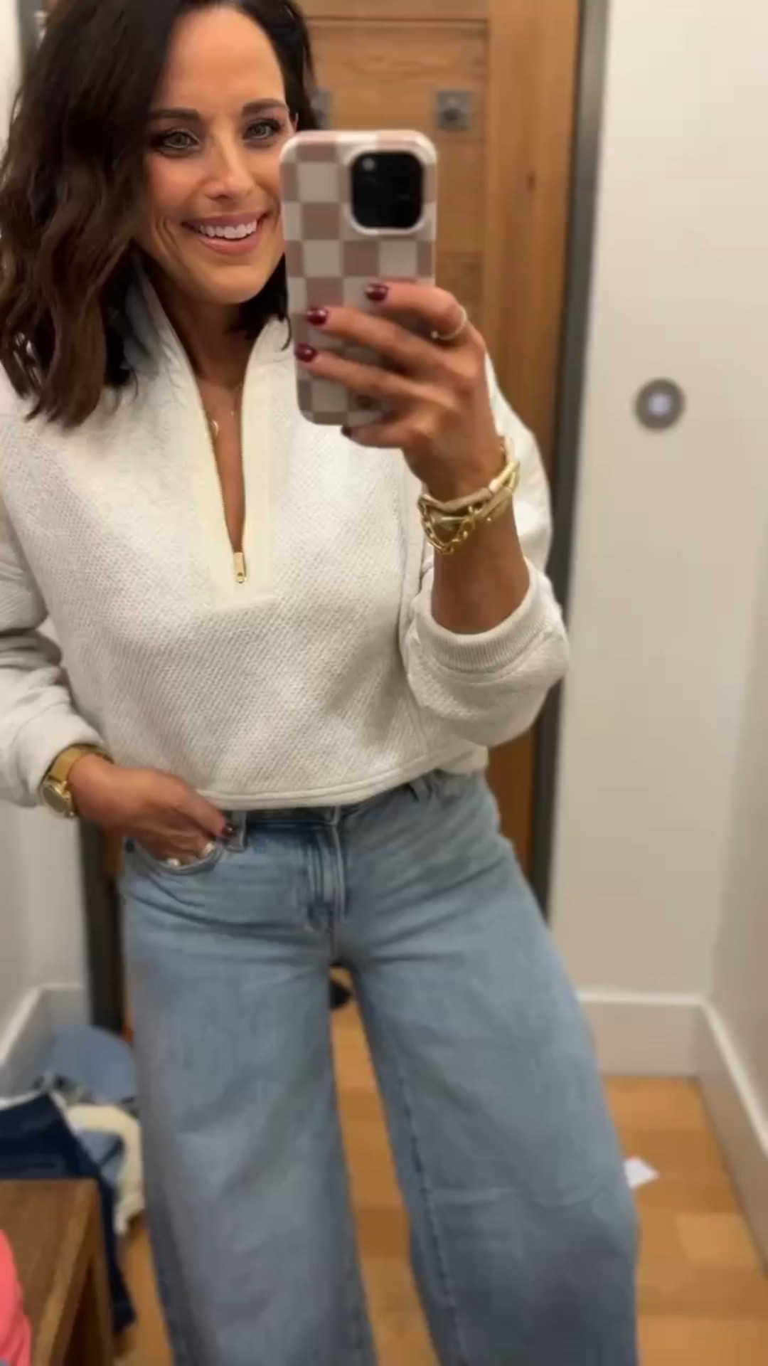 Y'all! This is the cutest jeans and half zip crewneck pullover. 🤍American Eagle outfits you need to check out. Perfect for casual date night, girls night, teacher outfits, mom outfits, cute running errands outfits mom life cute crewnecks soft white crewneck cute jeans white washed cute everyday outfits affordable jean outfit of the day American Eagle outfits Vintage Pickin 

#LTKootd #LTKdayinmylife #LTKmomlife