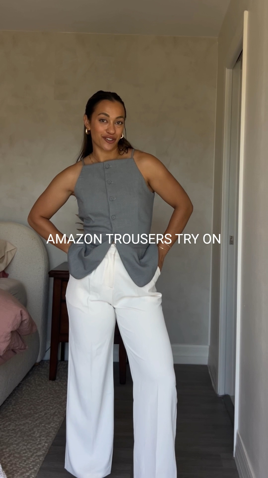 Amazon trousers try on haul! I’ve been on the hunt for a classy neutral pair of trousers, and I found two pairs that tick all of my boxes

I’m 5’6”, size 4/6 (26/27) in pants and wearing size small in both of these affordable trousers. 

The white pair is made of a material that’s slightly thinner than the black pair, but it’s not see through at all 

Both are high waisted wide leg trousers that are perfect for a classy elevated business casual chic style 

Neutral outfits for women, business classy outfits for women, business casual style, business casual outfit ideas, amazon trousers, affordable trousers, neutral outfit ideas 

#LTKWorkwear #LTKStyleTip #LTKFindsUnder50