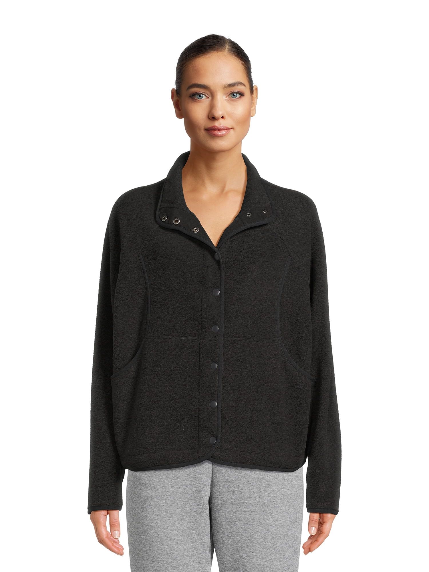 Avia Women's Snap Fleece Mock Neck Jacket, Sizes XS-XXXL | Walmart (US)