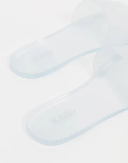 RAID Amara jelly slides in clear frosted | ASOS US