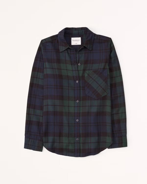 Women's Relaxed Flannel Shirt | Women's Tops | Abercrombie.com | Abercrombie & Fitch (US)