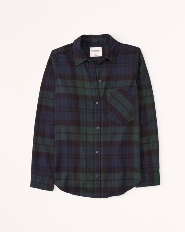 Women's Relaxed Flannel Shirt | Women's | Abercrombie.com | Abercrombie & Fitch (US)