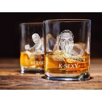 Photo Engraved Whiskey Glass/Whiskey Glass With Photo/Laser Etched Gift/Engraved Bourbon Set/Bar Picture | Etsy (US)