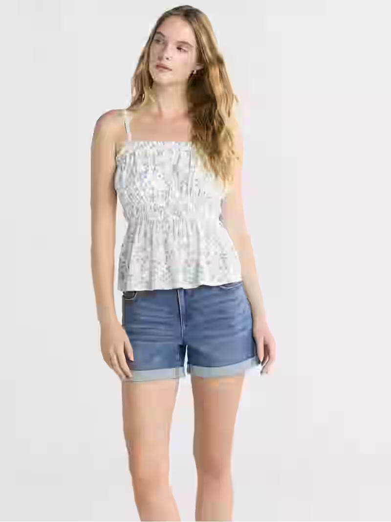 Time and Tru Women's Smocked Tank Top, Sizes XS-XXXL | Walmart (US)