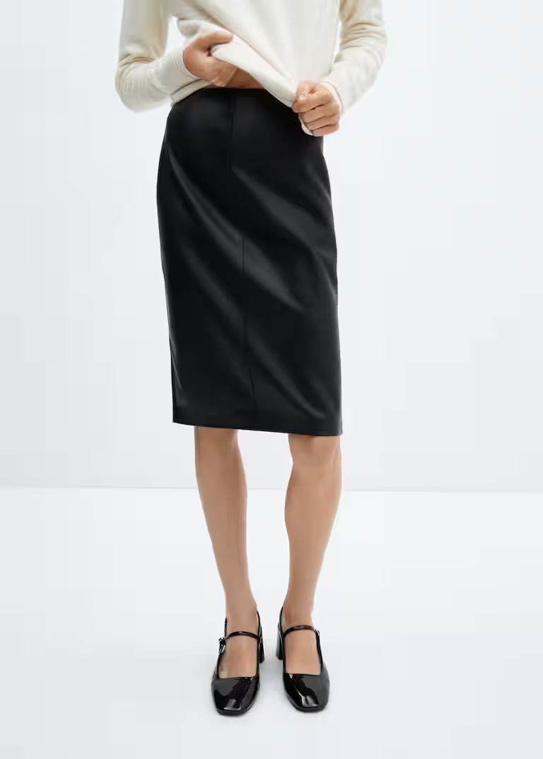 Faux-leather pencil skirt -  Women | Mango USA | MANGO (US)