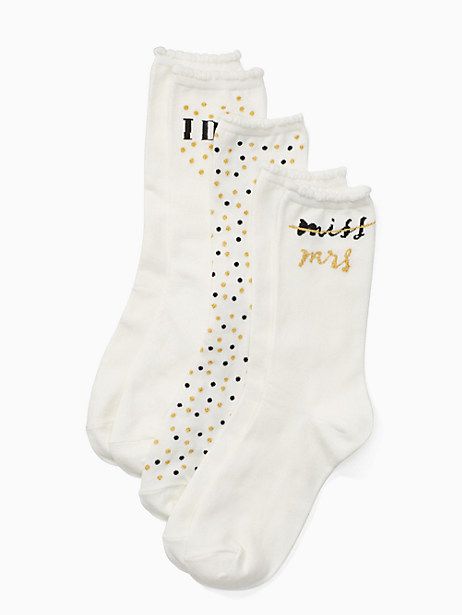 Kate Spade I Do Trouser Sock Set, Cream - Size UNS | Kate Spade (US)