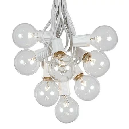 g50 patio string lights with 125 clear globe bulbs outdoor string lights market bistro hanging strin | Walmart (US)