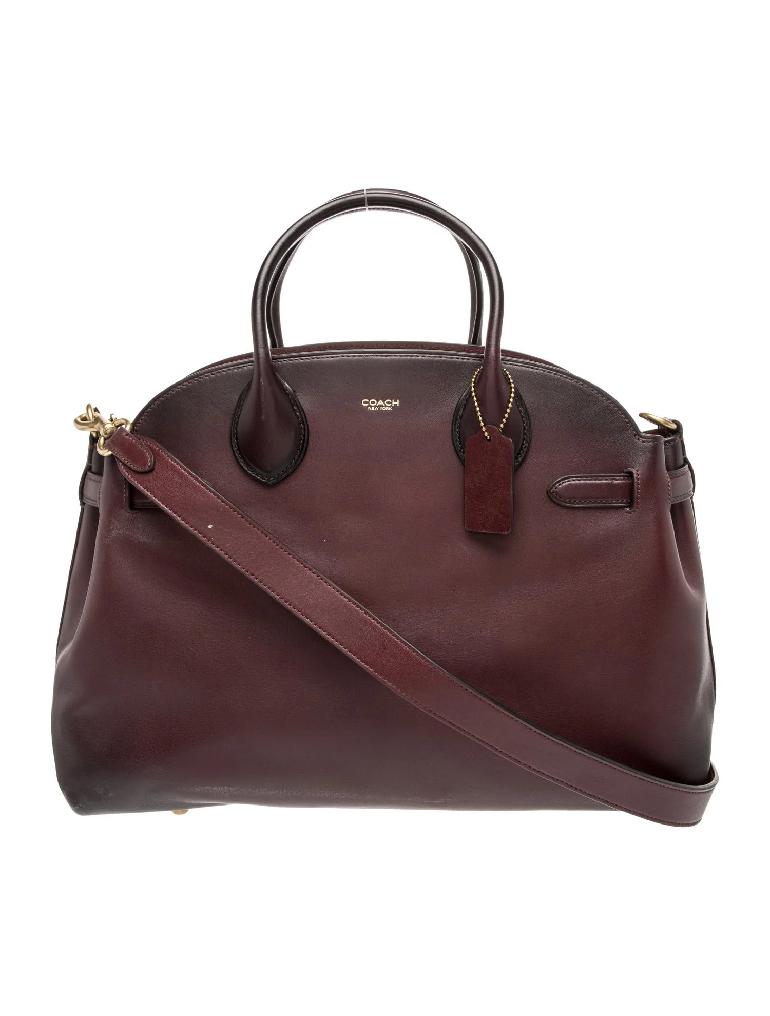 Coach Leather Top Handle Bag - Burgundy Handle Bags, Handbags - CCH109967 | The RealReal | The RealReal