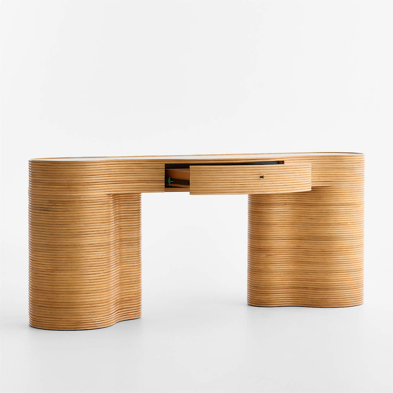 Delphine 73" Storage Console Table Desk | Crate & Barrel | Crate & Barrel